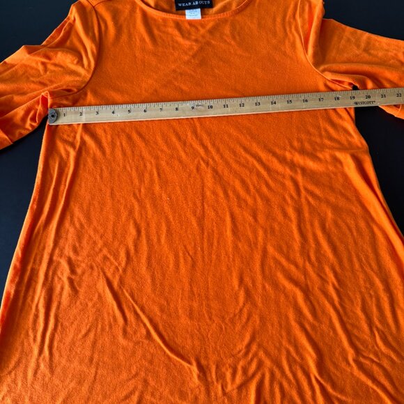 Wearabouts Orange Tunic Top Size M Half Sleeve Stretchy Casual Solid Blouse - Picture 5 of 5
